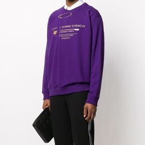 GIVENCHY Logo Print Sweatshirt with Safety Pin